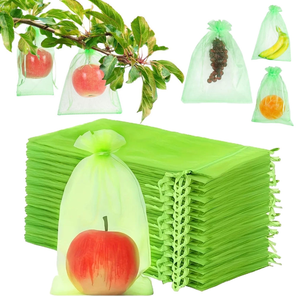 Grow Bags - 100 قطعة من الأكياس الواقية الخضراء
