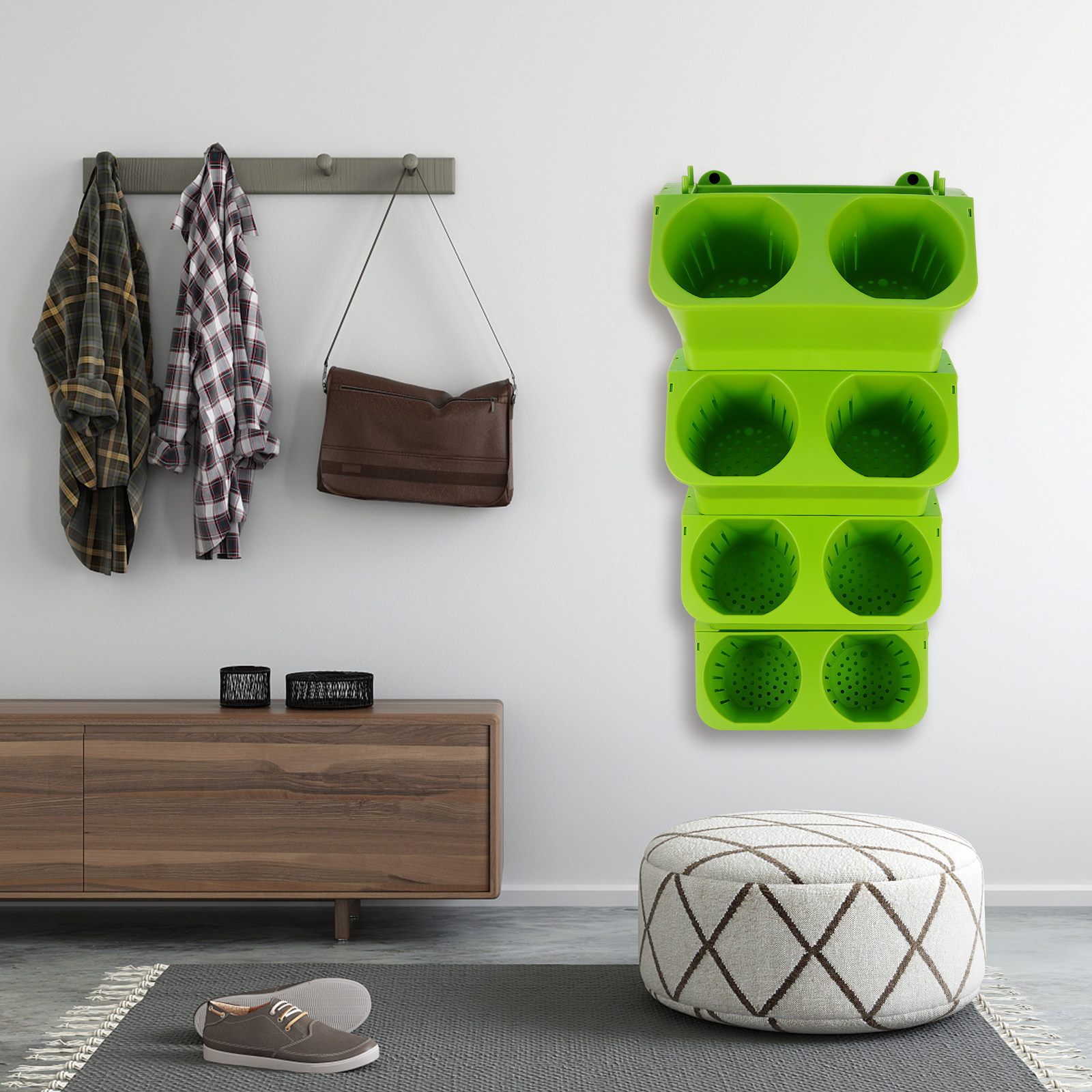 Vertical Wall Planter - مجموعة من 4 قطع من أوعية
