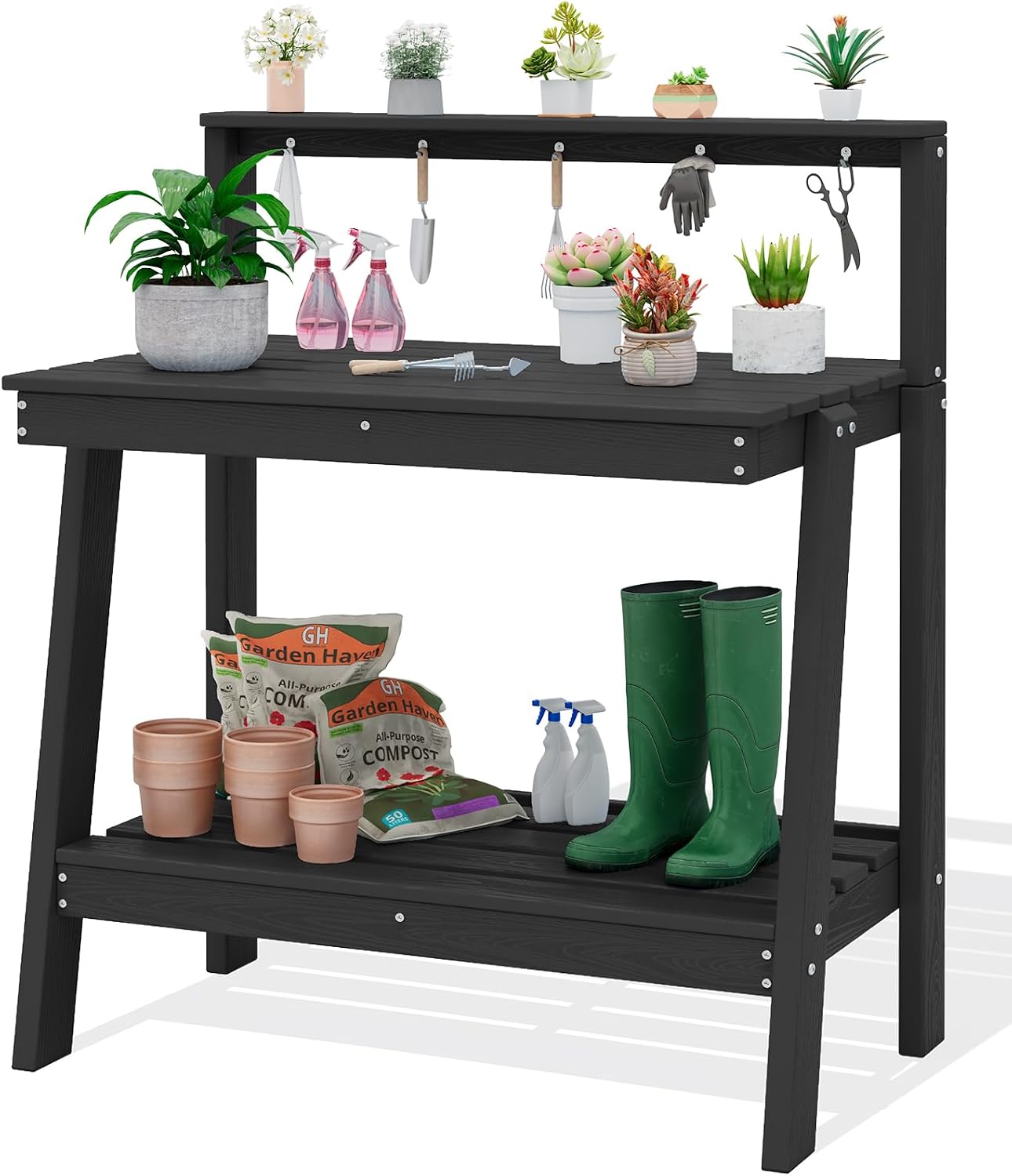 Gardening Tools And Uses - طاولة زراعة خارجية بثلاث طبقات مع