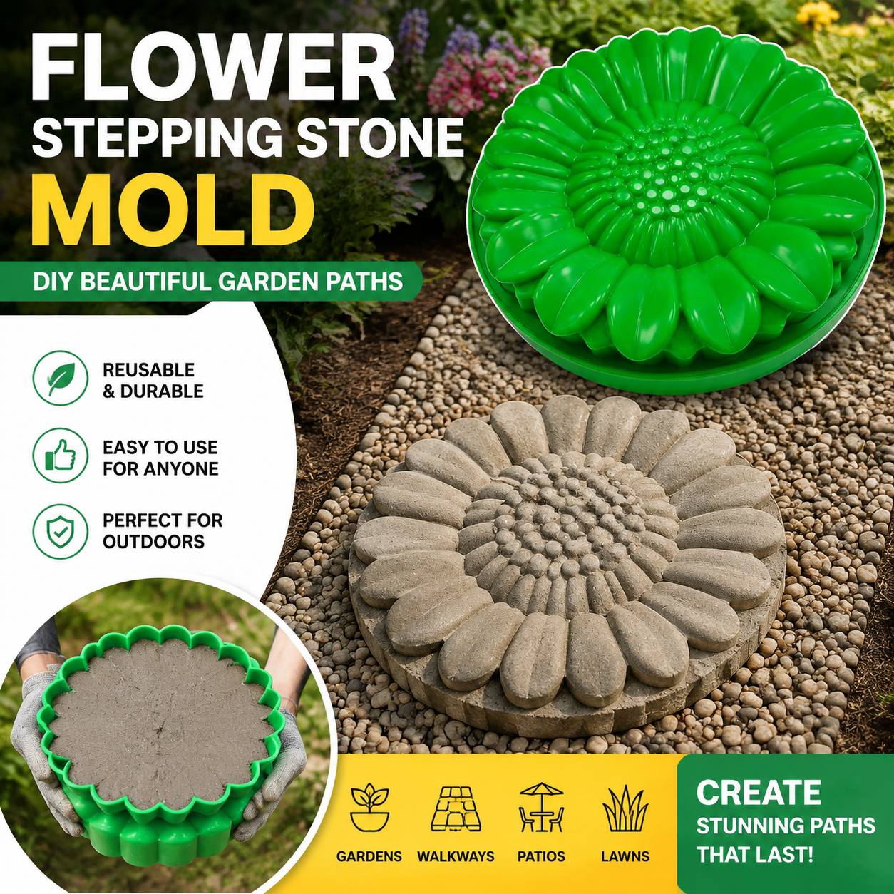 مجموعة قوالب حجرية على شكل زهر - مراجعة Gardening Tools Bundle وسعره