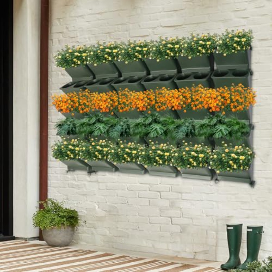 مزهرية جدارية عمودية للشرفة وا - مراجعة Vertical Wall Planter وسعره